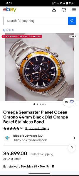 Omega Planet Ocean Automatic 45mm 2918.50. 38 Black Dial Men’s 7