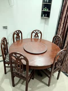 Pure wooden 6 seater dining table set