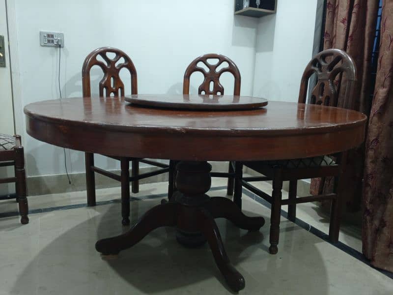 Pure wooden 6 seater dining table set 1