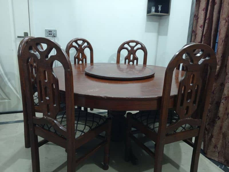 Pure wooden 6 seater dining table set 2