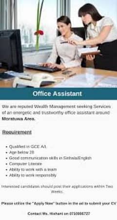 Job as a parsonal assistant only for females