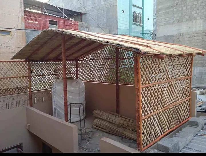 bamboo huts/parking shades/Jaffri shade/Bamboo Pent House/Baans Work 1