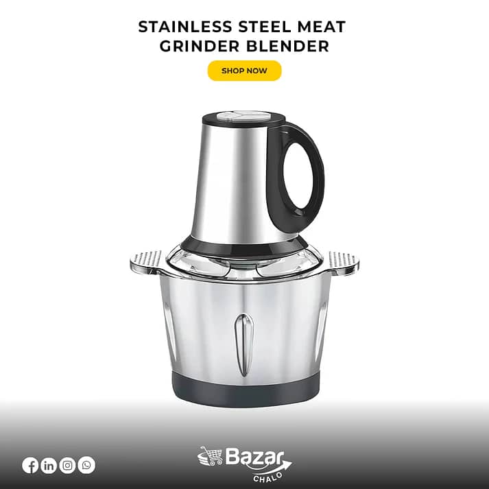 3L Stainless Steel Meat Grinder Chopper 1