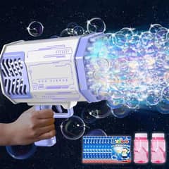 Bubble Rechargeable Gun With Lights 69 Holes 0