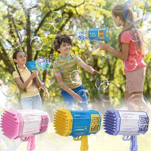 Bubble Rechargeable Gun With Lights 69 Holes 2