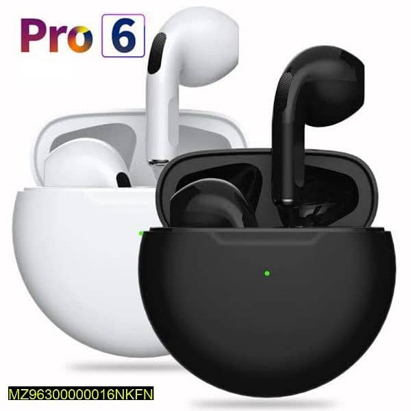 Pro 6 Earbuds-Black For Gaming Listening song 1