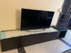 TV console table with drawers and cabinets