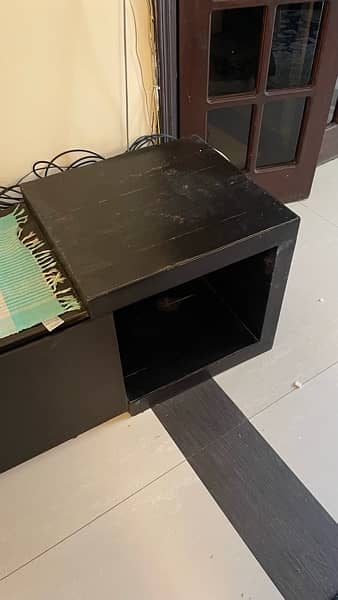 TV console table with drawers and cabinets 4