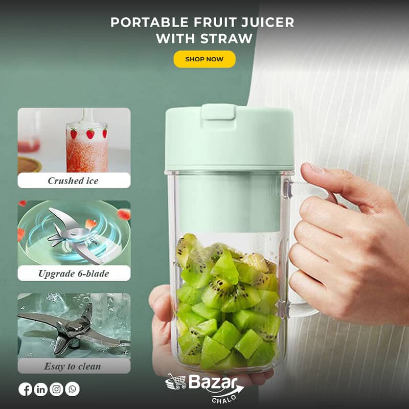 Portable Fruit Juicer with Straw 1