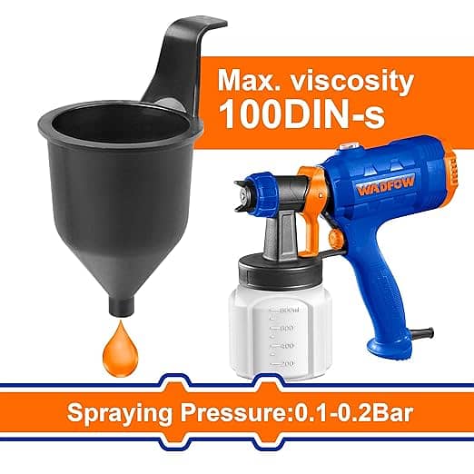 WADFOW Spray Paint, Electric Spray Machine 800ml, 100DIN-s, 2.0mm Nozz 8