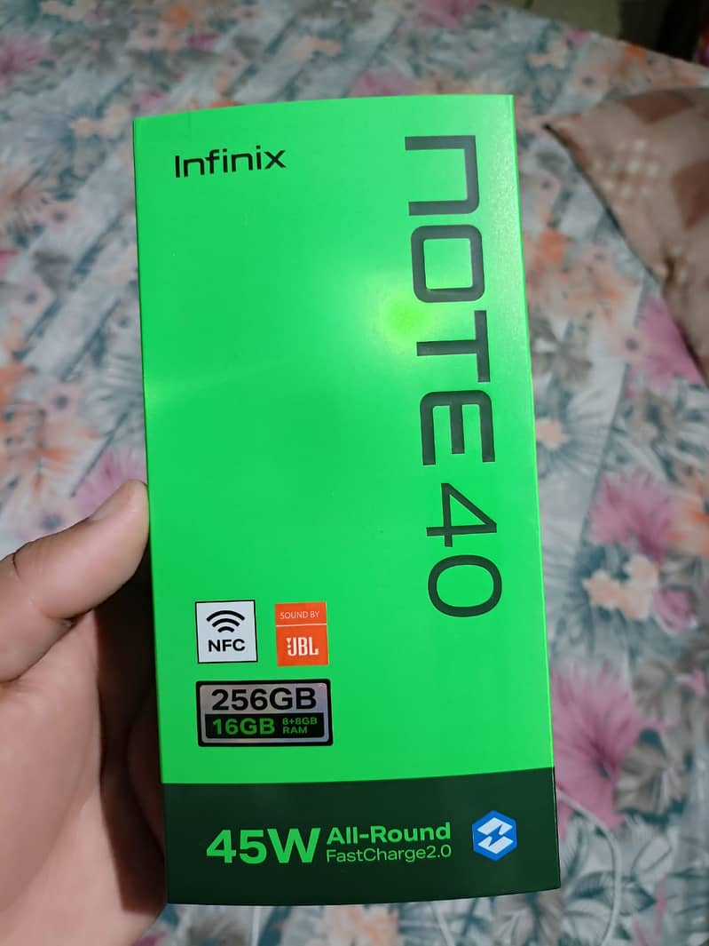 Infinix Note 40 - 8GB + 8GB - 256GB - PTA Approve - Mobile Phone 45W 0