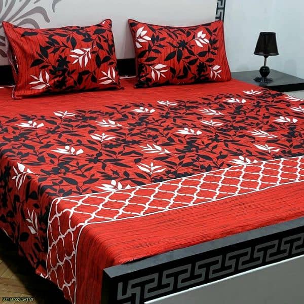 3 PCs crystal cotton printed Double bedsheets 1