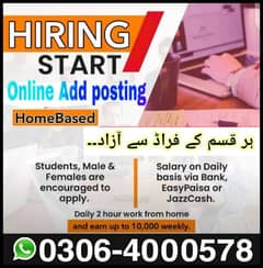 Full time,Part time,Home based online job