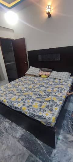 bed set with side table and almari