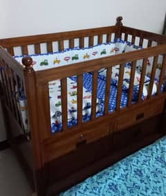 Kids wooden cot with drawer