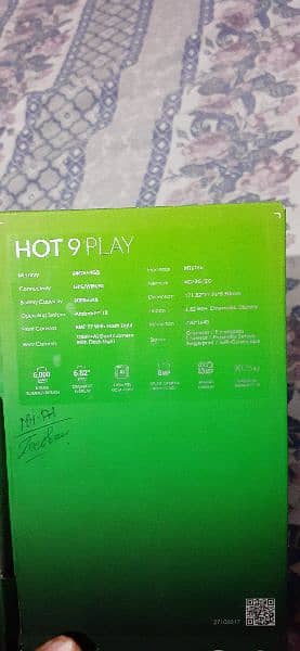 infinix hot 9 play (4+64) new condition 10/10 6000mah battery 10
