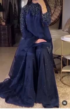 blue silk dress in 10/10 condition