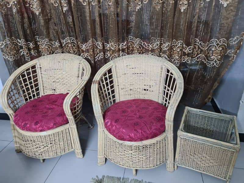 5 seater Cane Sofa set with tables 1