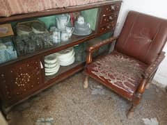 Sofa set And Crockery Showcase (pure Wooden)