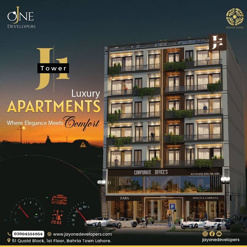 Jay One Tower Tipu Sultan Block Apartment Available On Easy Installments 0