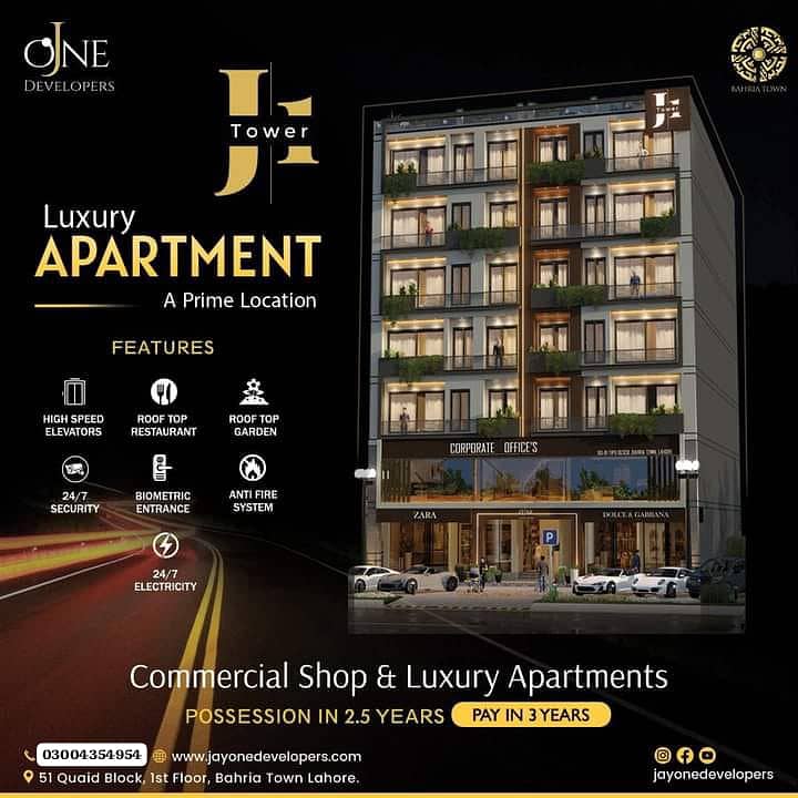 Jay One Tower Tipu Sultan Block Apartment Available On Easy Installments 2