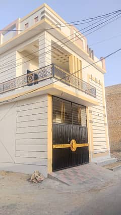 Muslim town One unit Chowk New brand luxury carner 5 marly proper double story house for sale