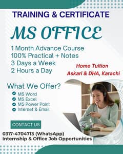 Improve your MS OFFICE Skills  (Training & Certificate)