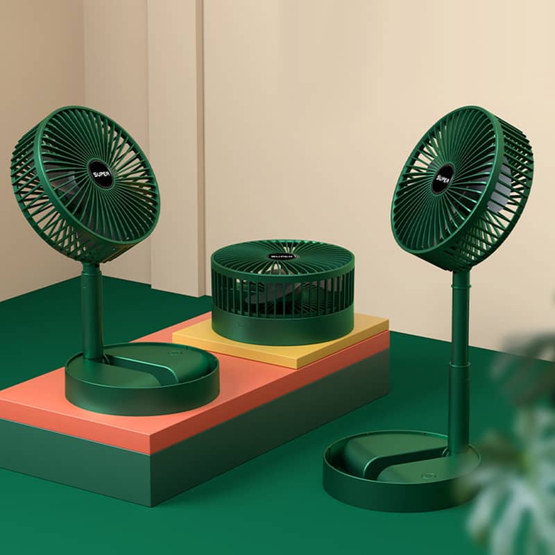 Telescopic folding fan mini portable fan coolling neck and handle fan 9