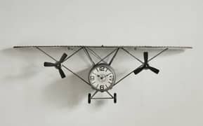 Metal plane style wall clock 0