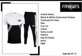 Article Name

Black & White Contrasted Stripes

Tracksuit For Men