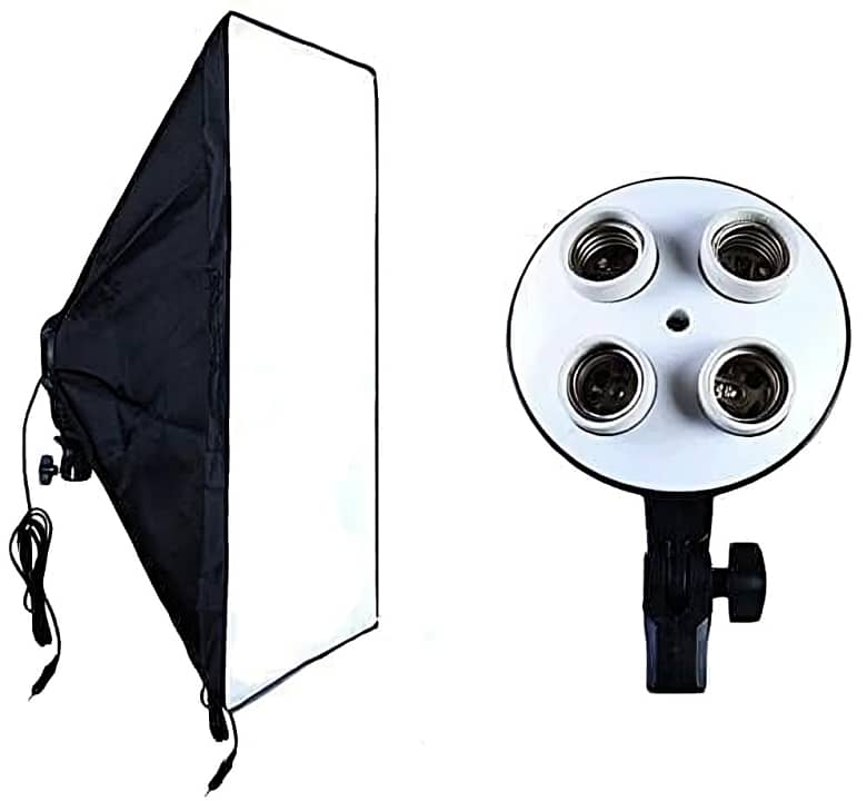 Studio Photography Lighting Softbox Kit Four Head Plug with stand 1