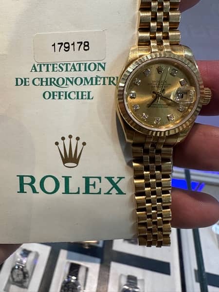 Ladies Rolex diamond dial complete set available at Swiss Watches hub 0