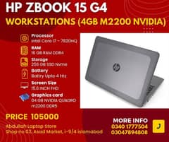 HP ZBOOK 15 G4 (Mobile Workstations) 4GB Nvidia Quadro M2200