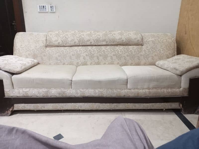 Golden + white Sofa 1