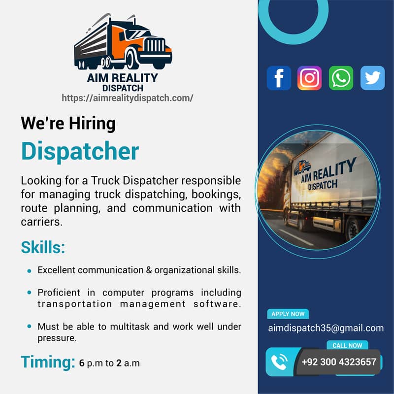 required dispatchers and sales agent 1
