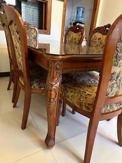 Dining table with 6 Chairs, Solid wood