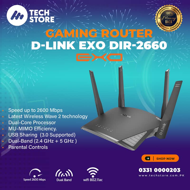 D-Link/ DIR-3060/ EXO/ AC3000/ Tri-Band/ Wi-Fi/ Gaming/ Router (Used) 0