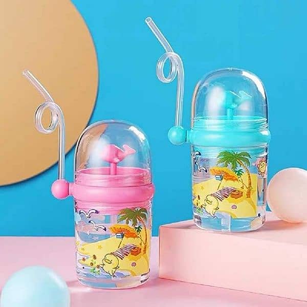 Children Whale Spray Cup Sippy Bottle 4