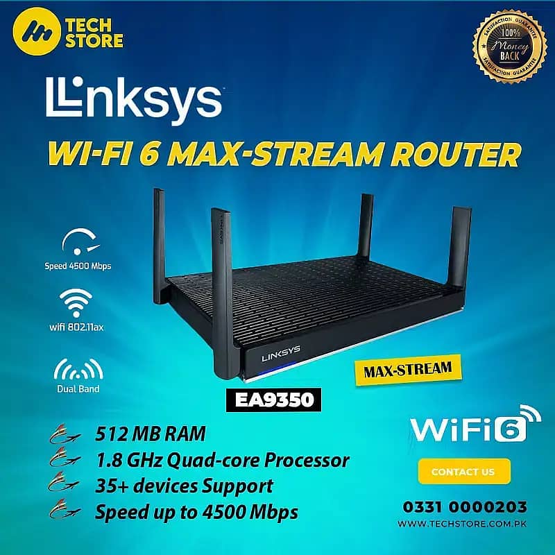 Wifi 6 Router/Linksys EA9350/ AX4500 MU-MIMO/ Dual-Band/ WiFi Router 0