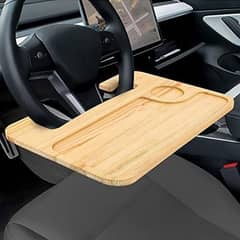 wooden multifunctional car steering tray.
