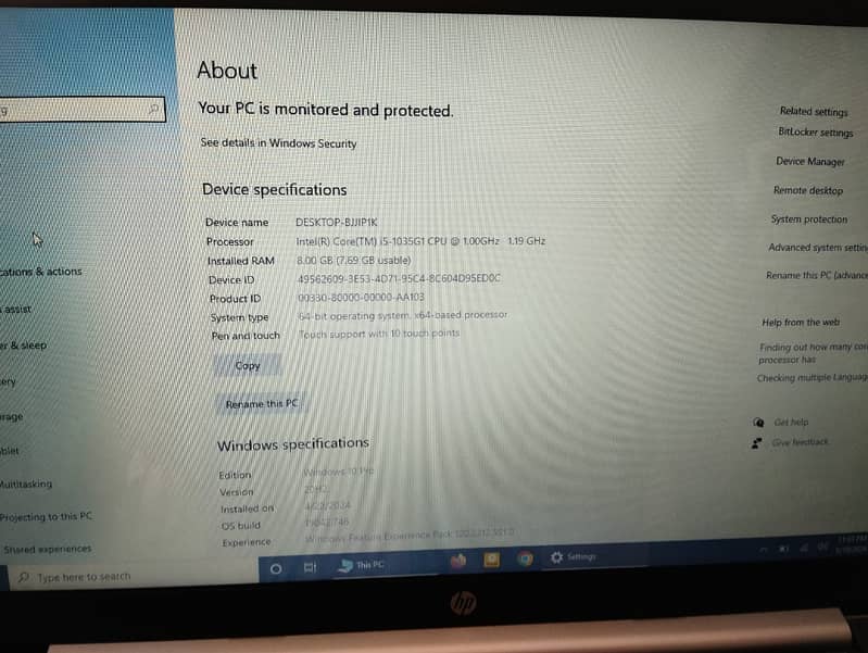 HP laptop for sale i5 10th generation 1