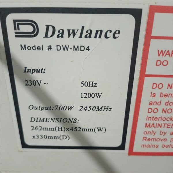 Dawlance microwave 4