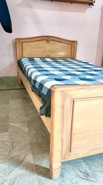 solid bed wooden with mattress 1