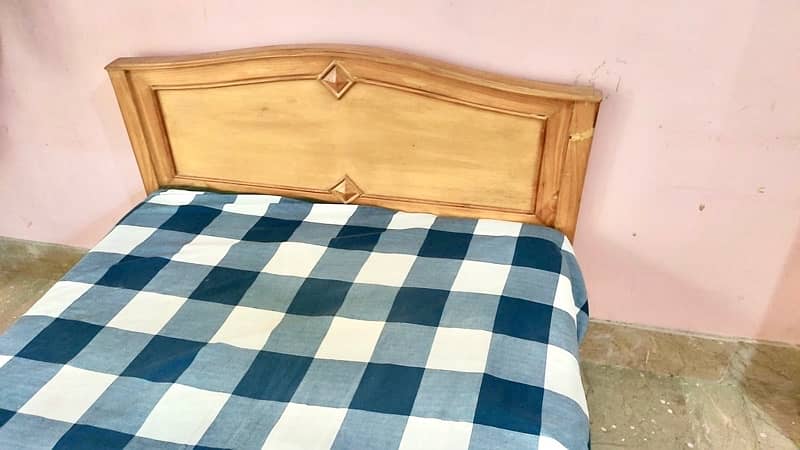 solid bed wooden with mattress 3