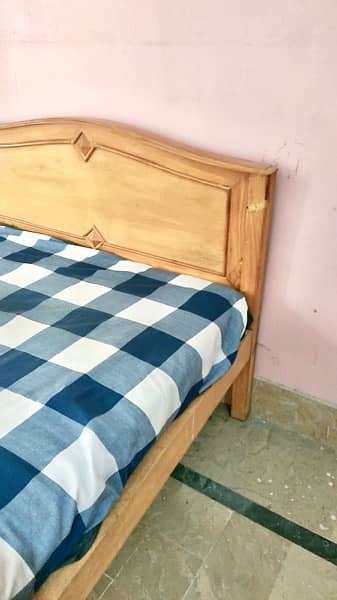 solid bed wooden with mattress 4