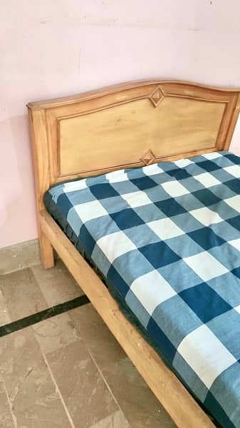 solid bed wooden with mattress 6