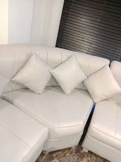 good condition pure Leather 10 setar sofa set 2 table