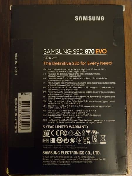 Samsung 870 EVO 1TB SSD SATA 2.5" - MZ-77E1T0 1
