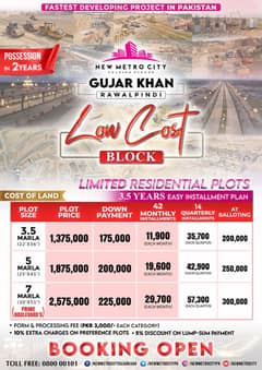 3.5 Marla Residential Plot New Metro City Gujjar Khan For Sale 0