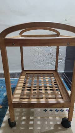 food serving wooden trolly 0